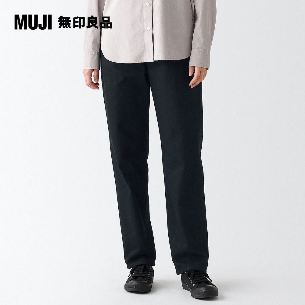 MUJI 無印良品 女有機棉丹寧直筒褲