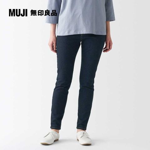 MUJI 無印良品 女有機棉混超彈力丹寧窄版褲