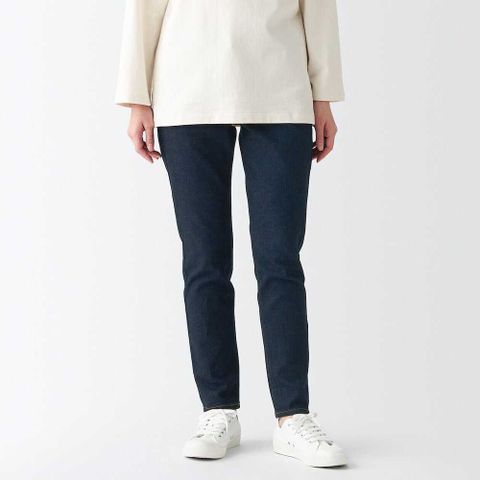 女有機棉混彈性丹寧合身褲【MUJI 無印良品】