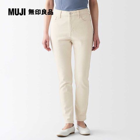 MUJI 無印良品 女有機棉混彈性丹寧合身褲