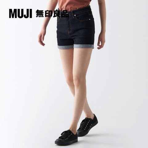 MUJI 無印良品 女有機棉混超彈力丹寧短褲