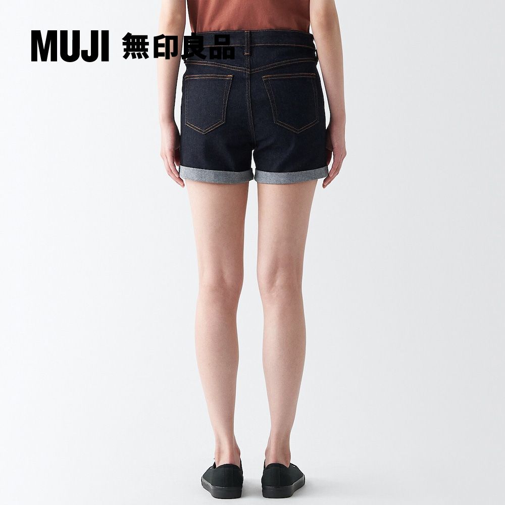 MUJI 無印良品 女有機棉混超彈力丹寧短褲