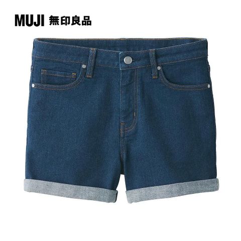 MUJI 無印良品 女有機棉混超彈力丹寧短褲