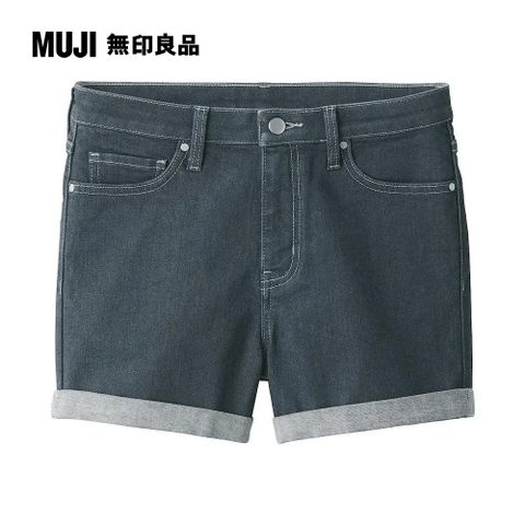 MUJI 無印良品 女有機棉混超彈力丹寧短褲