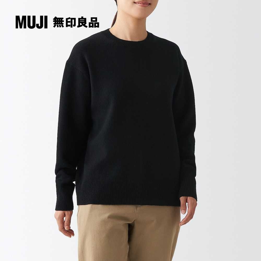 MUJI 無印良品 女羊毛可水洗中密織圓領針織衫(共7色)