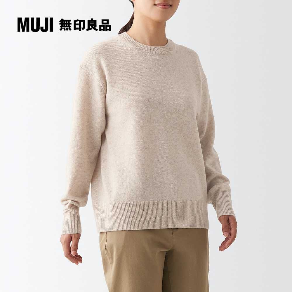 MUJI 無印良品 女羊毛可水洗中密織圓領針織衫(共7色)