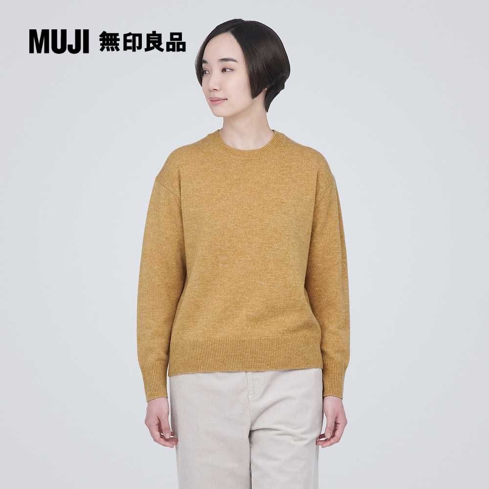 MUJI 無印良品 女羊毛可水洗中密織圓領針織衫(共7色)