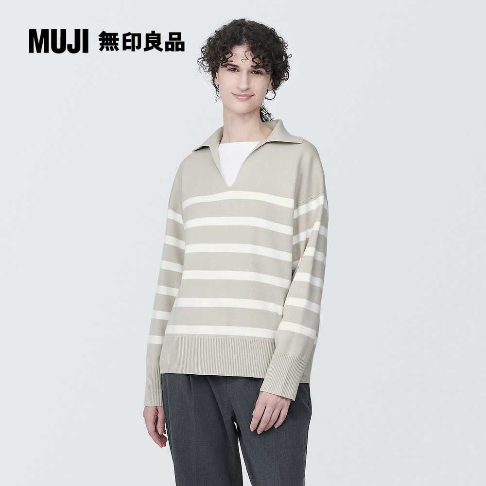 MUJI 無印良品 女可水洗米蘭諾螺紋開領POLO針織衫(共4色)