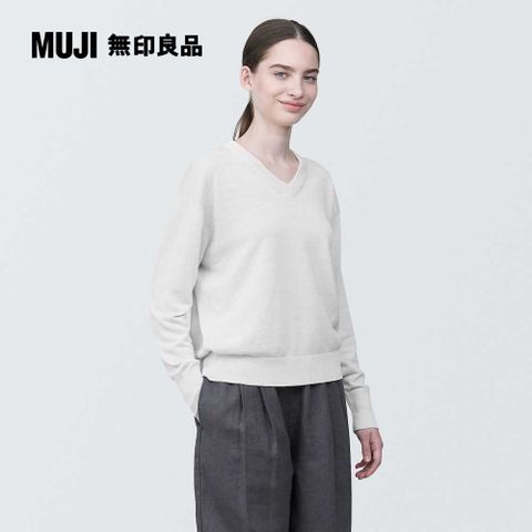 MUJI 無印良品 女大麻混V領針織衫(共4色)