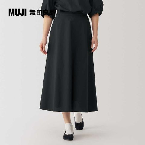 MUJI 無印良品 女速乾平織布寬襬裙