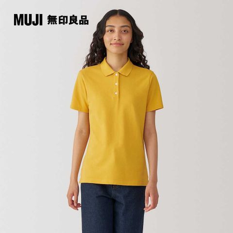 MUJI 無印良品 女水洗鹿子織短袖POLO衫