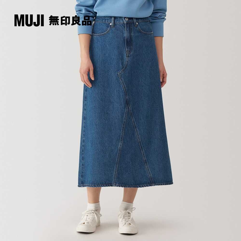 MUJI 無印良品 女吉貝木棉混丹寧A字裙