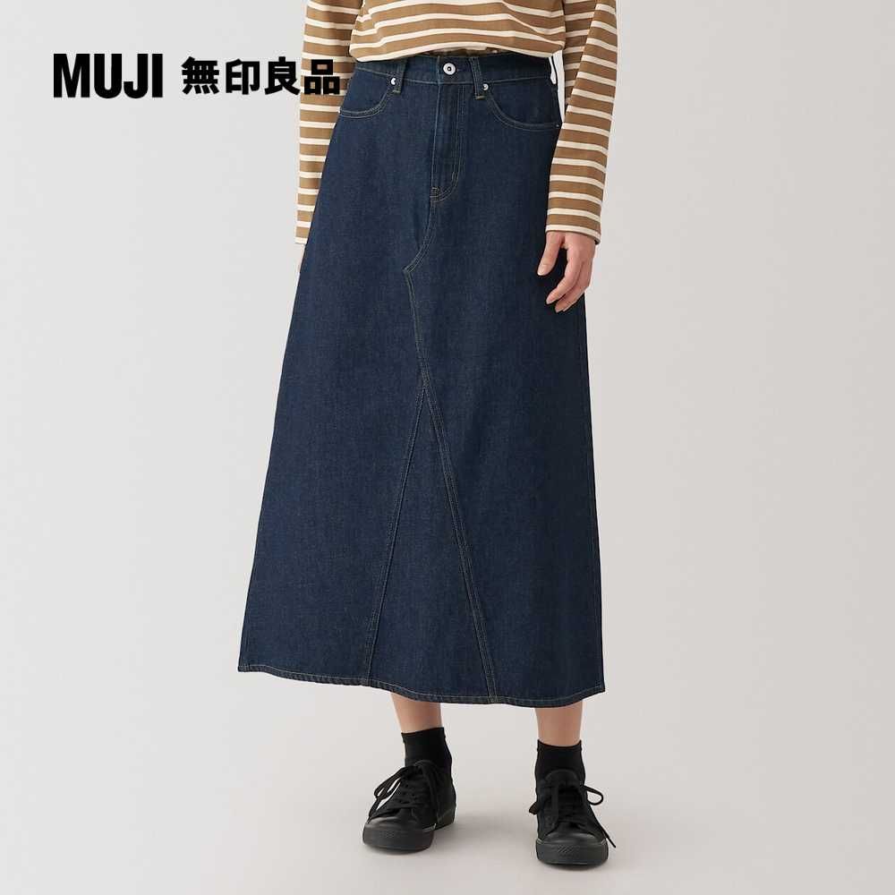 MUJI 無印良品 女吉貝木棉混丹寧A字裙