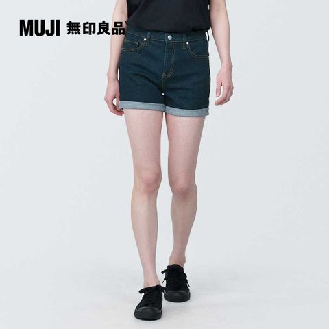 MUJI 無印良品 女棉混超彈性丹寧短褲