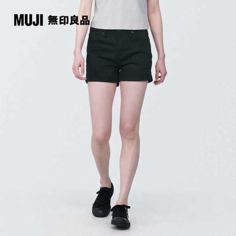 MUJI 無印良品 女棉混超彈性丹寧短褲