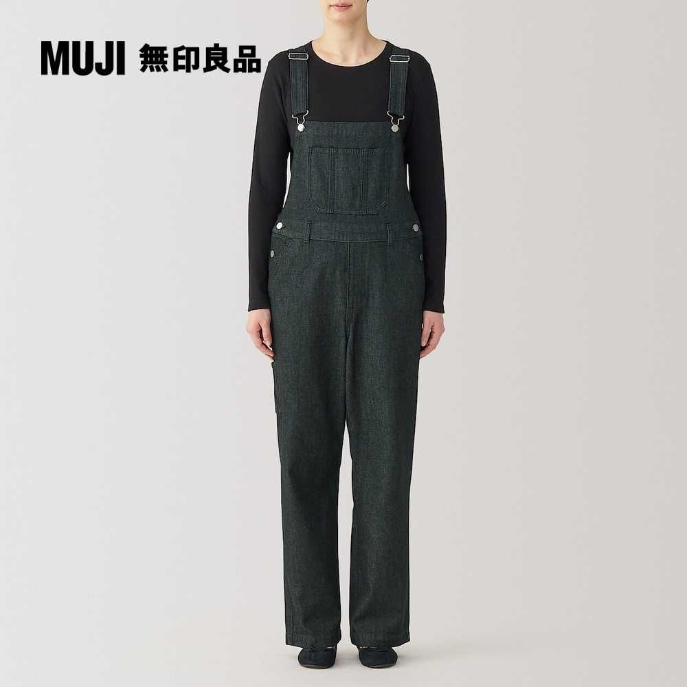 MUJI 無印良品 女吉貝木棉混丹寧吊帶褲