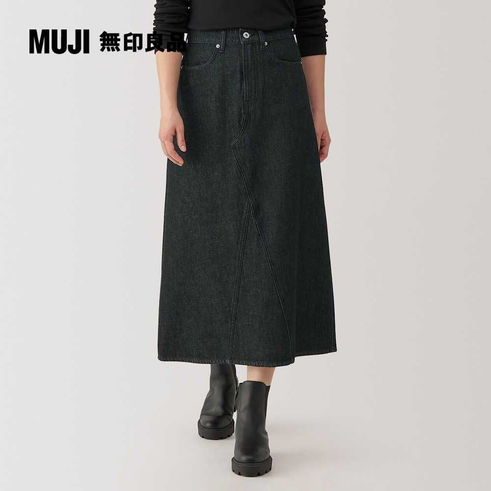 MUJI 無印良品 女吉貝木棉混丹寧A字裙