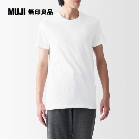 6/1-6/19▼優惠價$199男棉質無側縫天竺圓領短袖T恤【MUJI 無印良品】