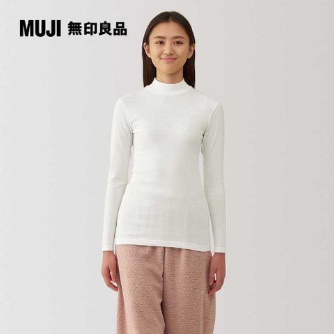 MUJI 無印良品 女棉保暖半高領長袖T恤