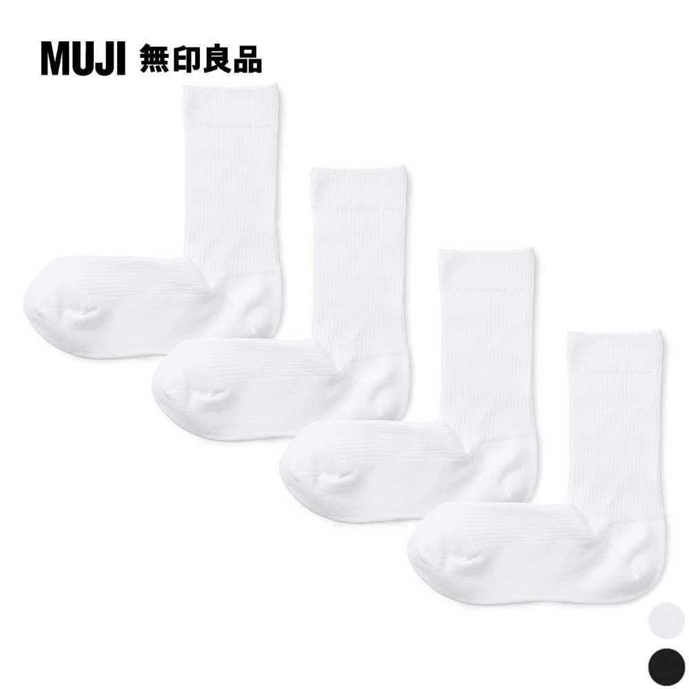 MUJI 無印良品 女棉混螺紋直角襪四雙組(共2色)