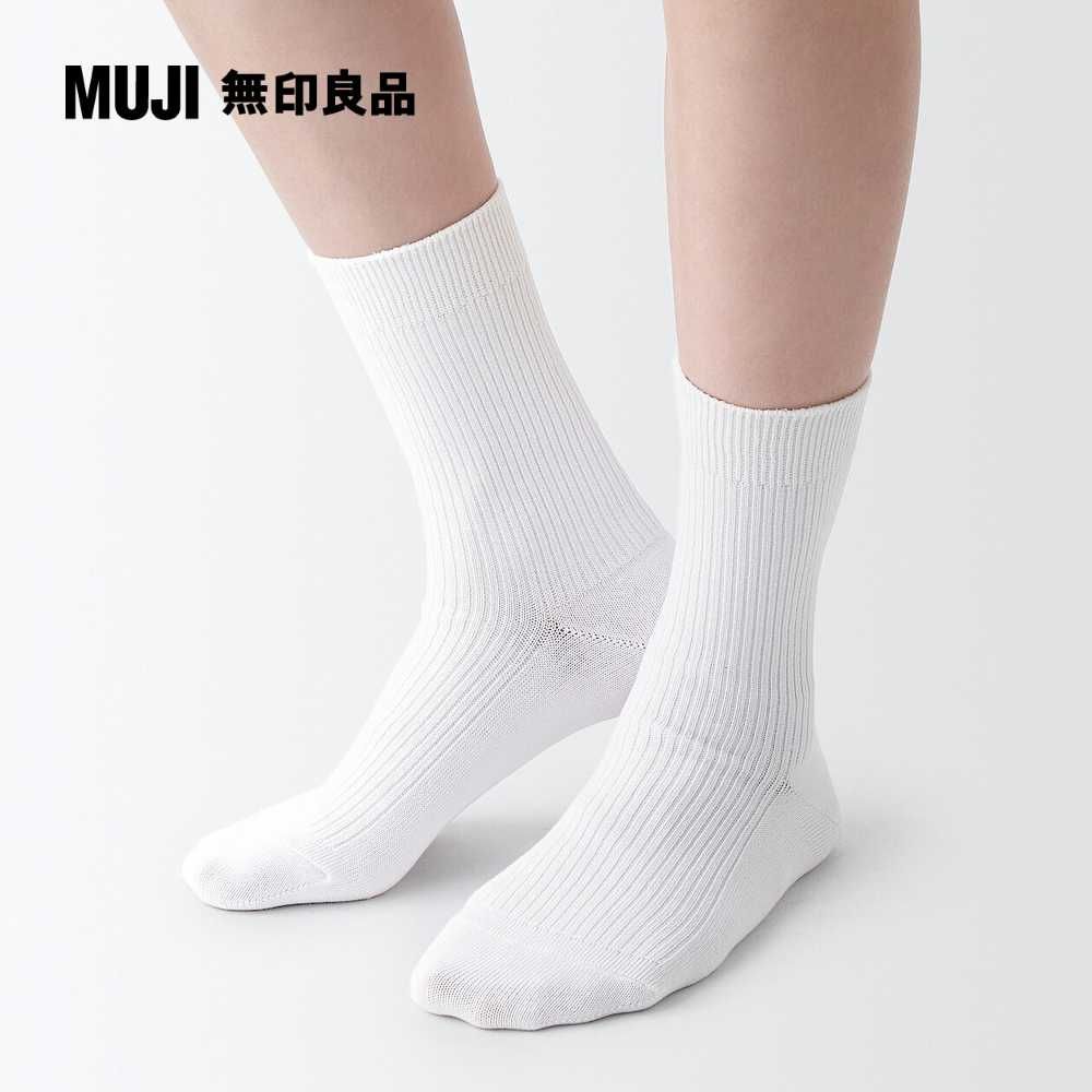 MUJI 無印良品 女棉混螺紋直角襪四雙組(共2色)