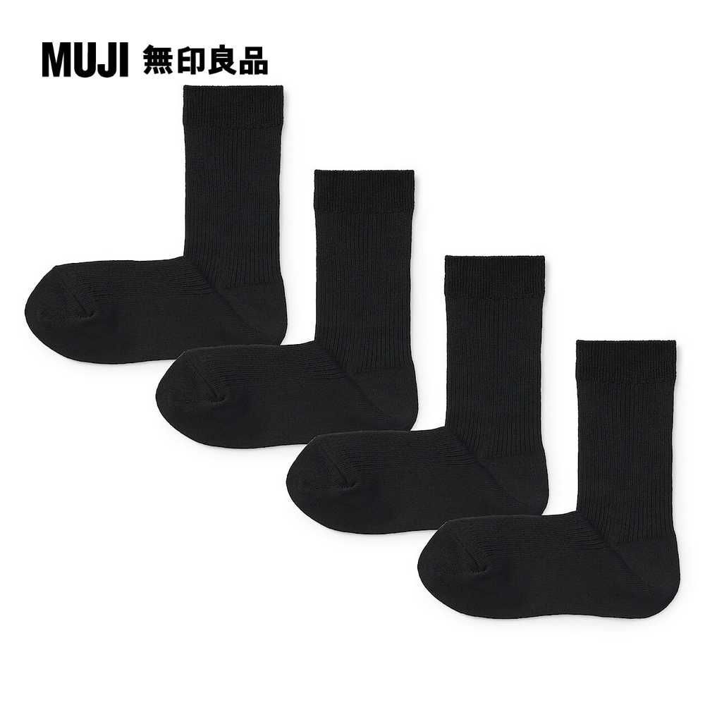 MUJI 無印良品 女棉混螺紋直角襪四雙組(共2色)