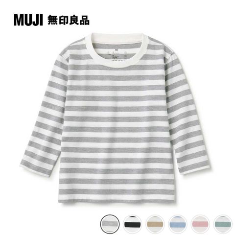 MUJI 無印良品 幼兒棉混聚酯纖維圓領長袖T恤(共6色)