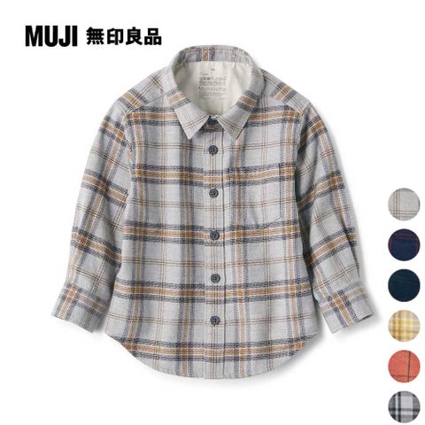 MUJI 無印良品 幼兒雙面起毛法蘭絨長袖襯衫(共6色)