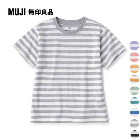 MUJI 無印良品 兒童棉混聚酯纖維圓領短袖T恤(共9色)