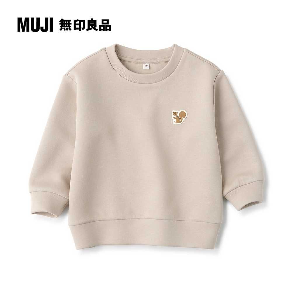 MUJI 無印良品 幼兒容易穿脫二重織刺繡裏毛圓領衫