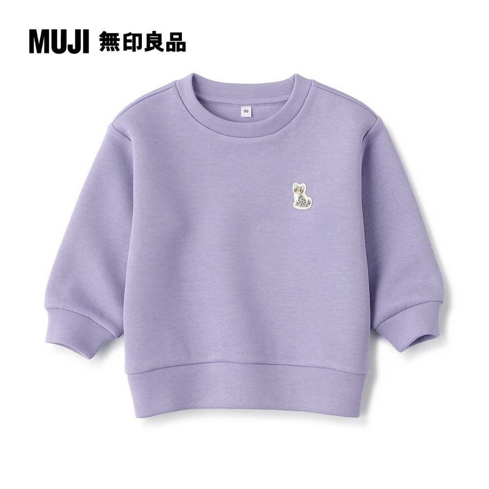 MUJI 無印良品 幼兒容易穿脫二重織刺繡裏毛圓領衫