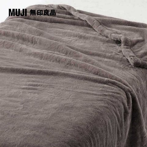 MUJI 無印良品 再生聚酯暖纖毛厚手毛毯/D/深米【成品尺寸】180*200cm