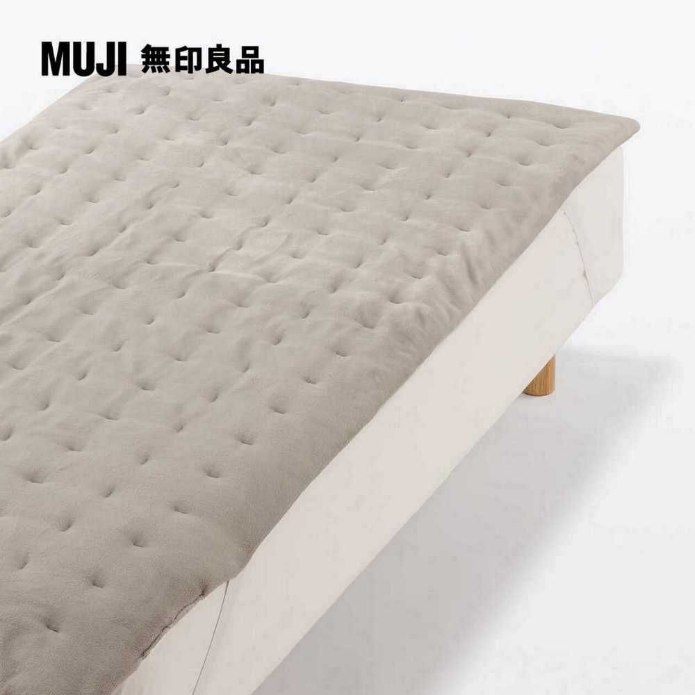 MUJI 無印良品 再生聚酯暖纖毛厚手毛毯墊/S/淺米【成品尺寸】100*200cm