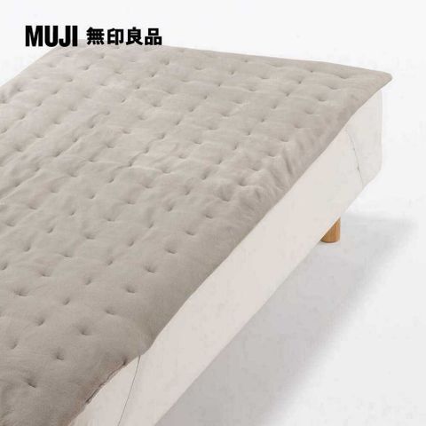 MUJI 無印良品 再生聚酯暖纖毛厚手毛毯墊/D/淺米【成品尺寸】140*200cm