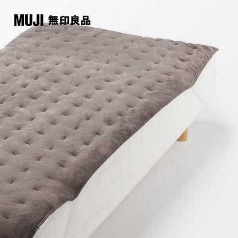 MUJI 無印良品 再生聚酯暖纖毛厚手毛毯墊/S/深米【成品尺寸】100*200cm