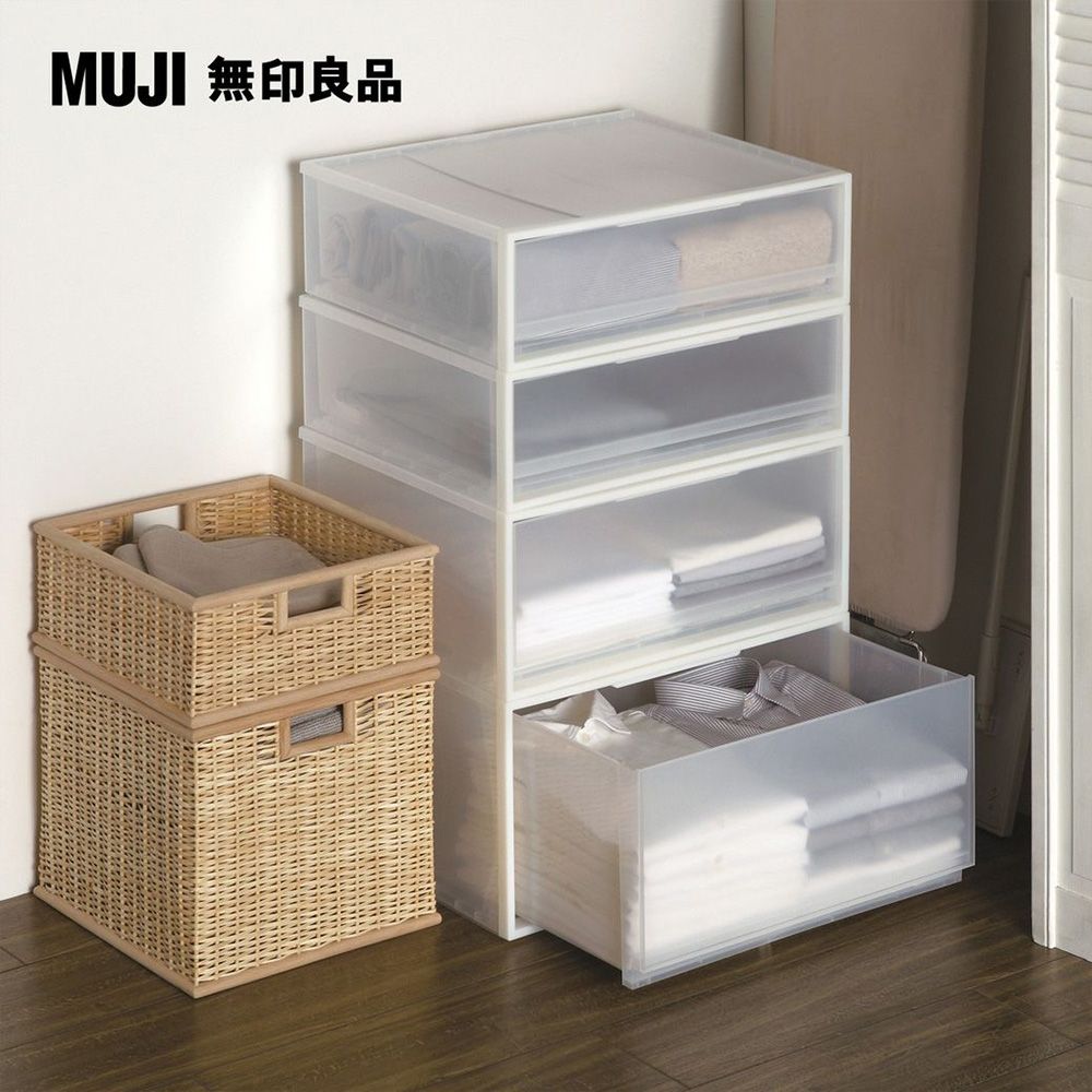 MUJI 無印良品 PP衣裝盒4件組(橫式/小/3A/2入+橫式/大/3A/2入)