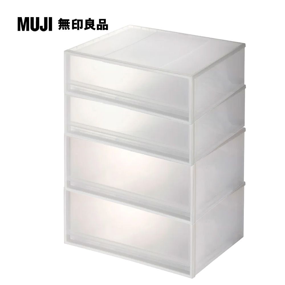 MUJI 無印良品 PP衣裝盒4件組(橫式/小/3A/2入+橫式/大/3A/2入)