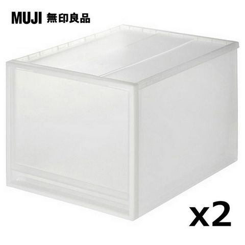 MUJI 無印良品 PP收納盒/深/3A/2入