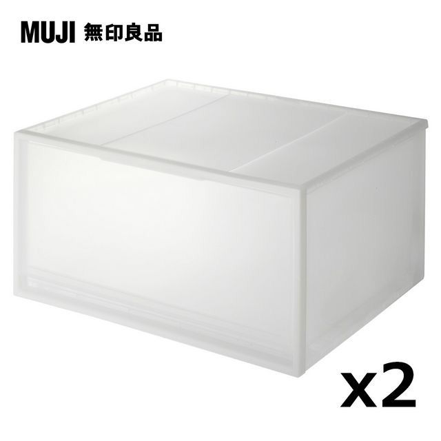 MUJI 無印良品 PP衣裝盒/橫式/深型/3A/2入