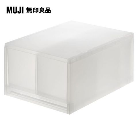 【MUJI 無印良品】PP盒深型2格_附隔板(正反疊)