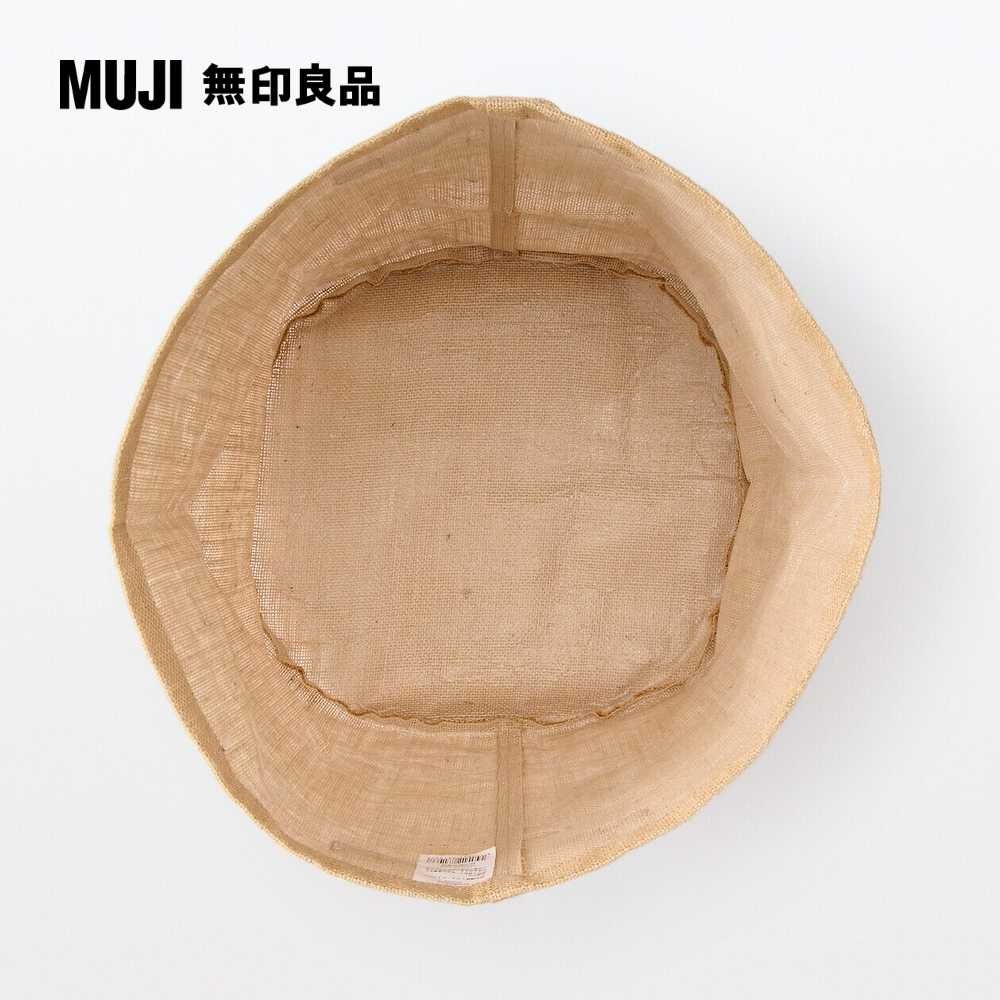 MUJI 無印良品 黃麻收納袋/圓形約直徑35*高38cm