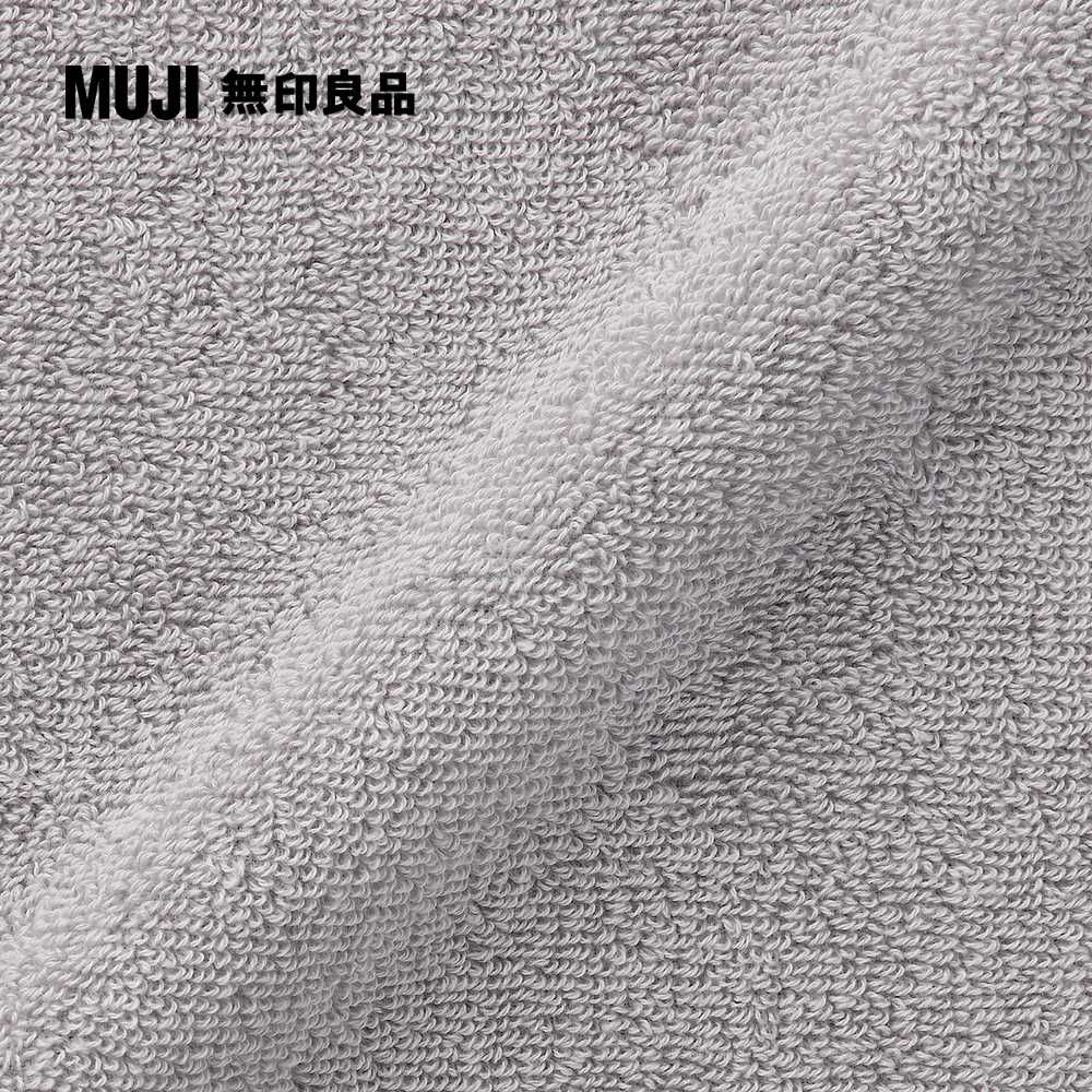 MUJI 無印良品 棉圈絨雙線織手巾/可吊掛/灰色34*35cm