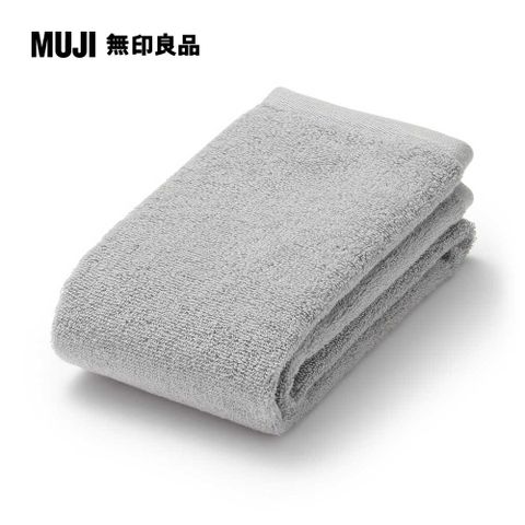 MUJI 無印良品 棉圈絨雙線織面用巾/可吊掛/灰色34*85cm