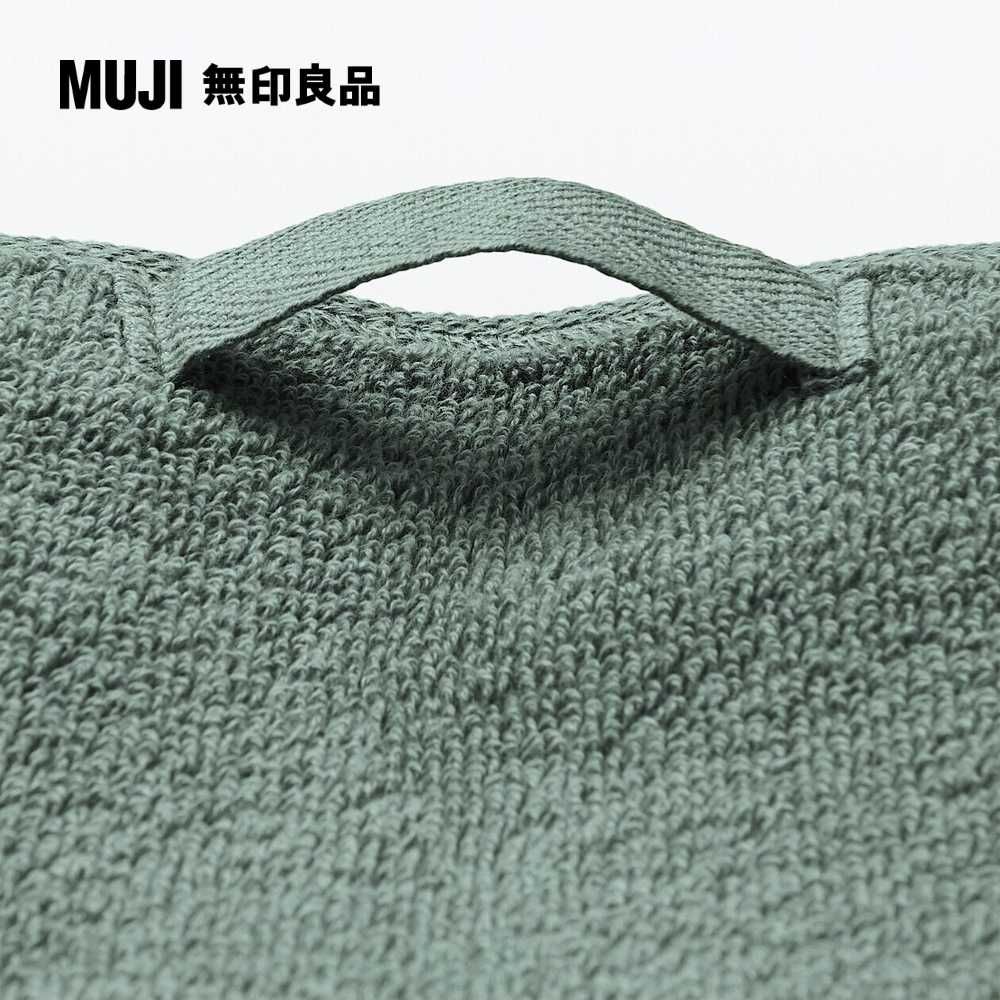 MUJI 無印良品 棉圈絨雙線織面用巾/可吊掛/綠色34*85cm