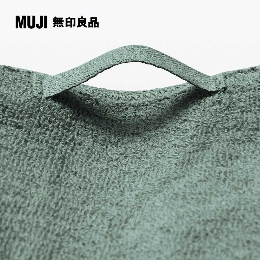 MUJI 無印良品 棉圈絨雙線織浴巾/可吊掛/綠色70*140cm