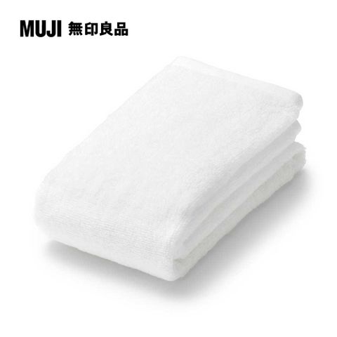 MUJI 無印良品 棉圈絨雙線織面用巾/可吊掛/柔白【成品尺寸】34*85 cm