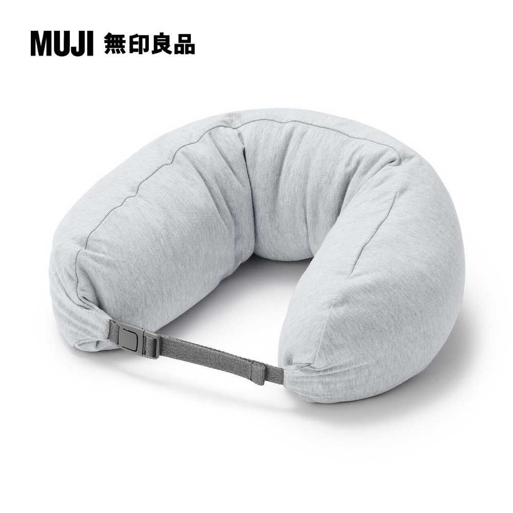 MUJI 無印良品 微粒貼身靠枕灰.約16x64cm