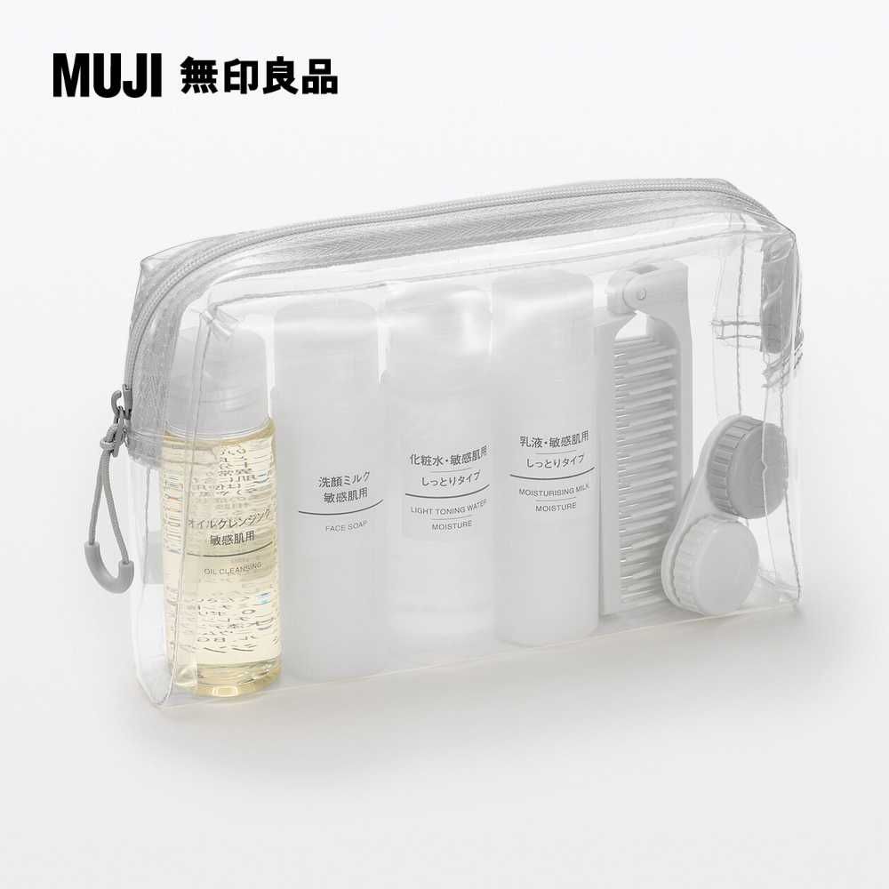 MUJI 無印良品 TPU透明收納袋附底.約12x18.5x4cm