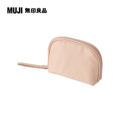 MUJI 無印良品 聚酯纖維迷你化妝包/粉米.約10.537.5cm