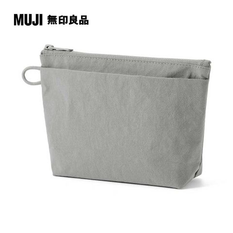 皺褶尼龍附底收納袋/M.灰